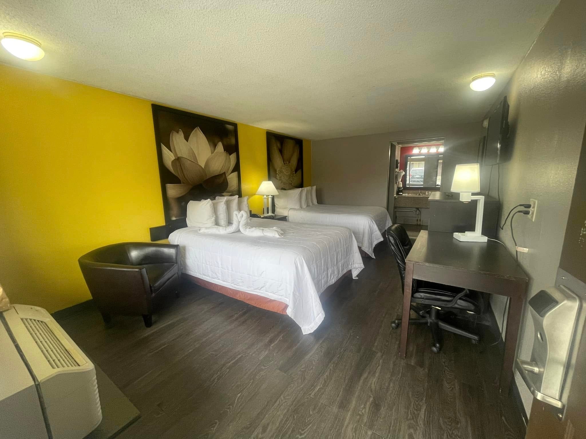Double queen bed room at Super 8 Monroe NC